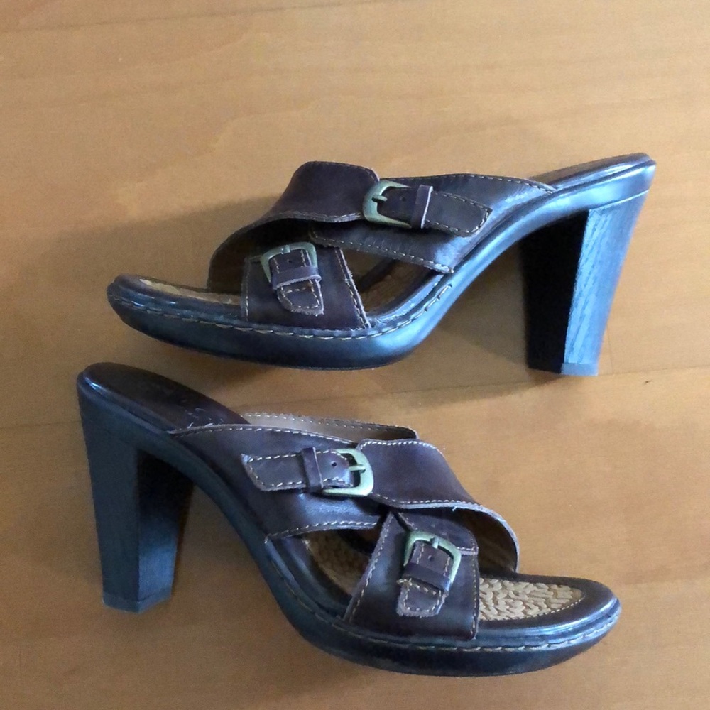 b.o.c. Born Concept brown buckle heels